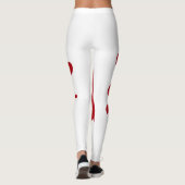 White & Tomato Red Splash Leggings – Customizable (Achterkant)