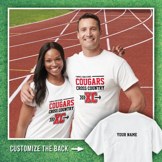 White Tomball High School Cougars Cross Country T-shirt