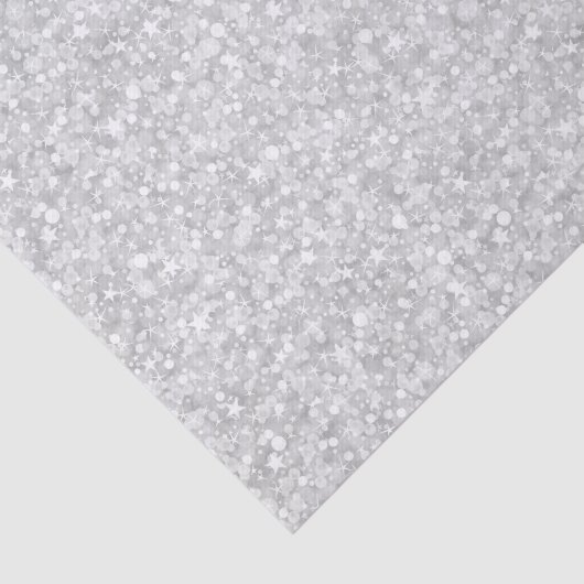 White Tones Faux Glitter & Sparkles Patroon Tissuepapier (Detail)