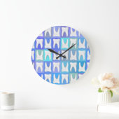 White Tooth Blue Box Pattern Dentist Wall klok (Huis)