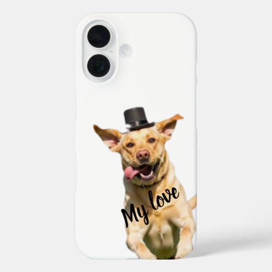 White Top Hat Labrador Retriever Dog iPhone 16 Cas Case-Mate iPhone Case (Achterkant)