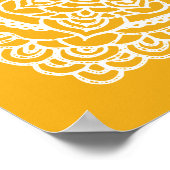 White Tracery Ornament Yellow Poster (Hoek)