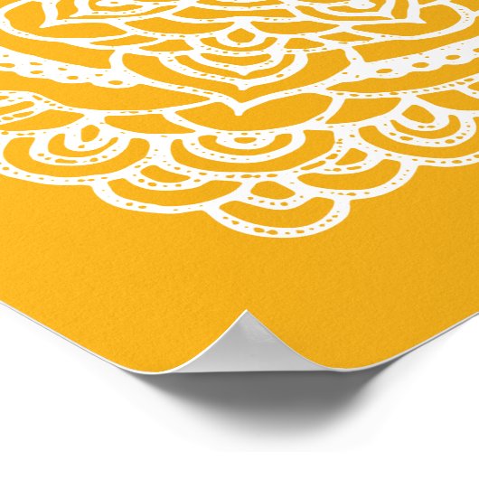 White Tracery Ornament Yellow Poster (Hoek)