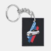 White Track Beast Performance Racing Stripes Sleutelhanger (Voorkant Links)