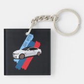 White Track Beast Performance Racing Stripes Sleutelhanger (Achterkant)