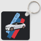 White Track Beast Performance Racing Stripes Sleutelhanger (Achterkant)