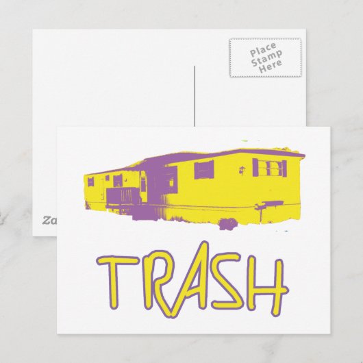 White Trailer Park Trash Poor Dumb Rednek Briefkaart (Voorkant / Achterkant)