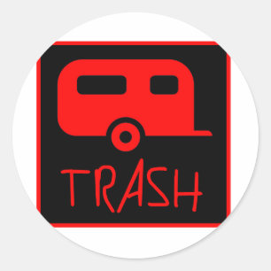 White Trailer Park Trash Poor Dumb Rednek Ronde Sticker