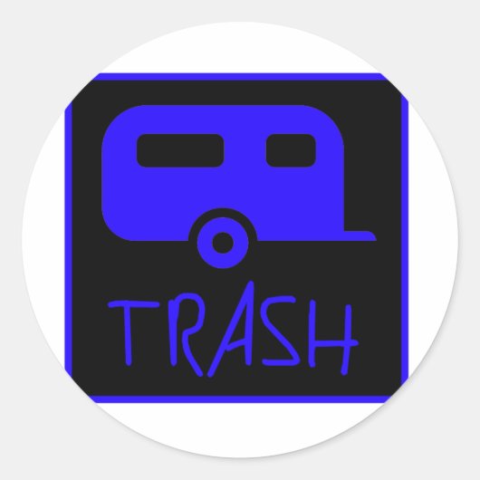 White Trailer Park Trash Poor Dumb Rednek Ronde Sticker (Voorkant)