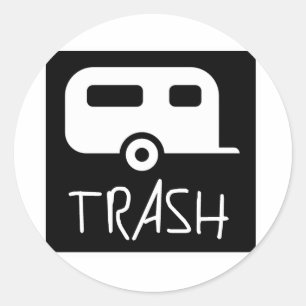 White Trailer Park Trash Poor Dumb Rednek Ronde Sticker