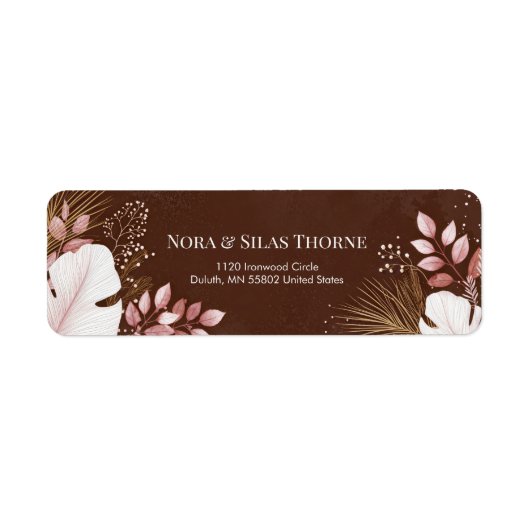 White Translucent Monstera Moody Botanical Border Etiket (Voorkant)