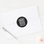 White Trash Can Symbool Ronde Sticker (Envelop)