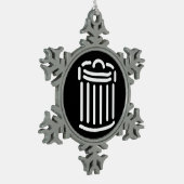 White Trash Can Symbool Tin Sneeuwvlok Ornament (Links)