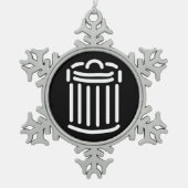 White Trash Can Symbool Tin Sneeuwvlok Ornament (Voorkant)