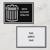 White Trash Can Symbool Visitekaartje (Voorkant / Achterkant)