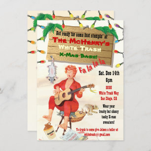 White Trash Kerstmis Bash Uitnodigingen