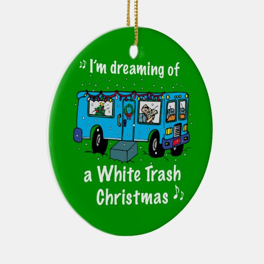 White Trash Kerstmis Keramisch Ornament (Rechts)