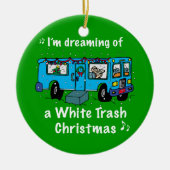 White Trash Kerstmis Keramisch Ornament (Voorkant)
