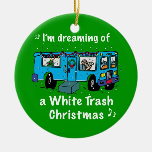 White Trash Kerstmis Keramisch Ornament (Voorkant)