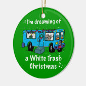 White Trash Kerstmis Keramisch Ornament (Links)