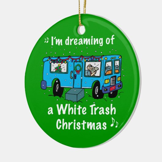 White Trash Kerstmis Keramisch Ornament (Links)