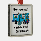 White Trash Kerstmis Metalen Ornament (Rechts)
