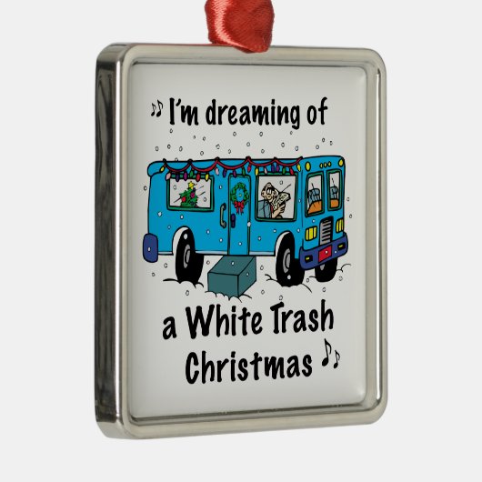 White Trash Kerstmis Metalen Ornament (Rechts)