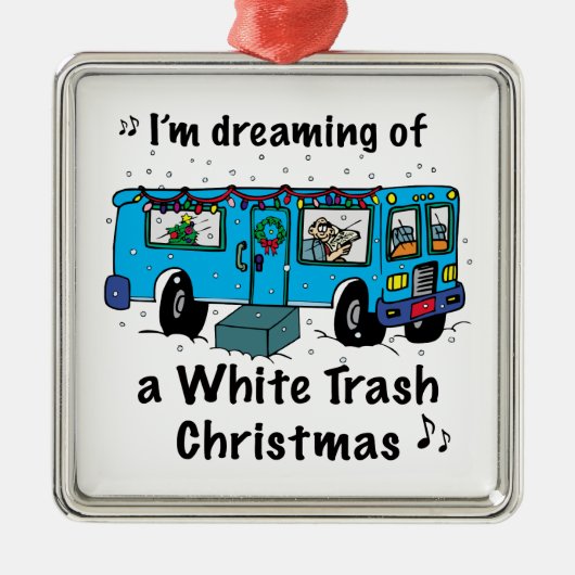 White Trash Kerstmis Metalen Ornament (Voorkant)