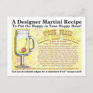 White Trash Lemon Drop Joke Martini Recipe Postcar Briefkaart