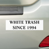 WHITE TRASH SINDS 1994 BUMPERSTICKER (Op auto)