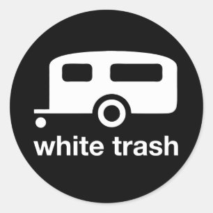 White Trash trailer icon - trailer park Ronde Sticker