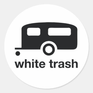 White Trash trailer icon - trailer park Ronde Sticker