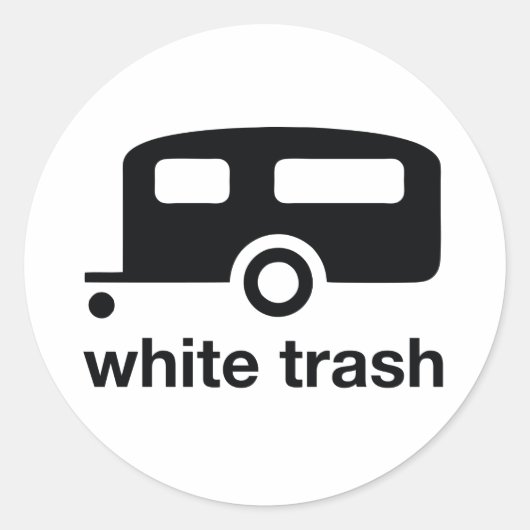 White Trash trailer icon - trailer park Ronde Sticker (Voorkant)