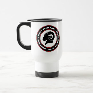 White Travel Mug, Black en Red RAM-Logo Reisbeker