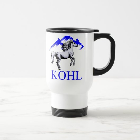 White Travel Mug w. Kohl Logo Reisbeker (Rechts)