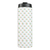 White travel mug with black lid  thermosbeker (Voorkant)