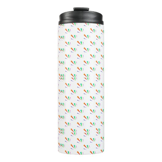 White travel mug with black lid  thermosbeker (Voorkant)