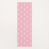 White Treble Clef Music Pink Yogamat (Voorkant)