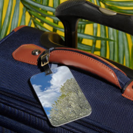 White Tree Blue Sky Clouds Photo Bagagelabel