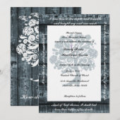 White Tree Blue Wood Poetry Weddenschap Kaart (Voorkant / Achterkant)