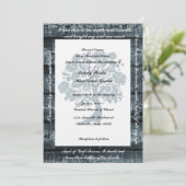 White Tree Blue Wood Poetry Weddenschap Kaart (Staand voorkant)