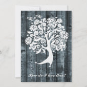 White Tree Blue Wood Poetry Weddenschap Kaart (Achterkant)