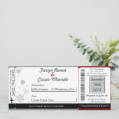White Tree Boarding Pass Weduwen Uitnodiging (Staand voorkant)