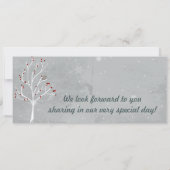 White Tree Boarding Pass Weduwen Uitnodiging (Achterkant)