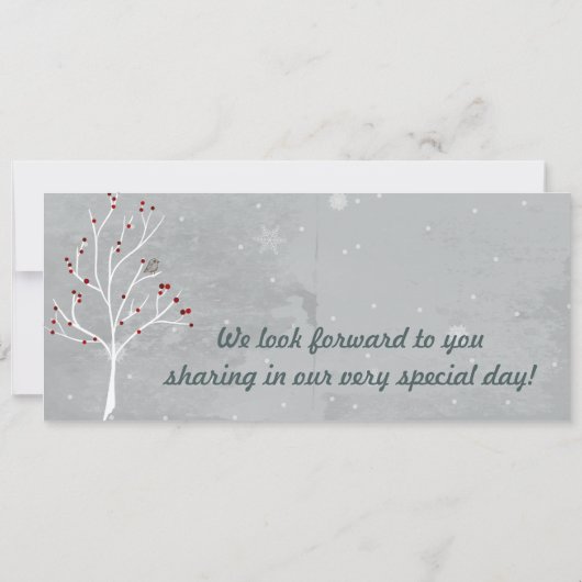 White Tree Boarding Pass Weduwen Uitnodiging (Achterkant)