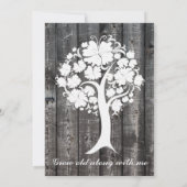 White Tree Grey Wood Poetry Weddenschap Kaart (Achterkant)