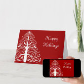 White Tree op Red Business Kerstmis Kaart