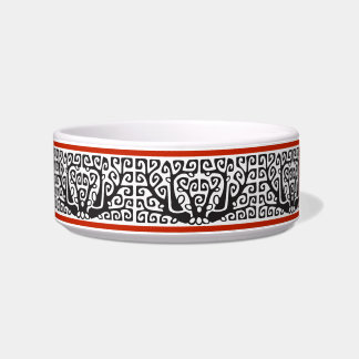 White Tree Pattern Ceramic Small Dog Bowl Voerbakje