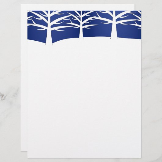 White Tree Sihouette Elegant Christmas (Voorkant / Achterkant)