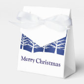 White Tree Silhouettes Elegant Kerstmis Bedankdoosjes (Voorkant Zijde)